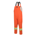 'The Rock'' Waterproof Safety Bib Pants - PU Coated Hi-Viz Orange